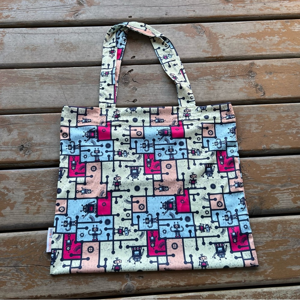 Smart Bottoms Robot Print Tote Bag